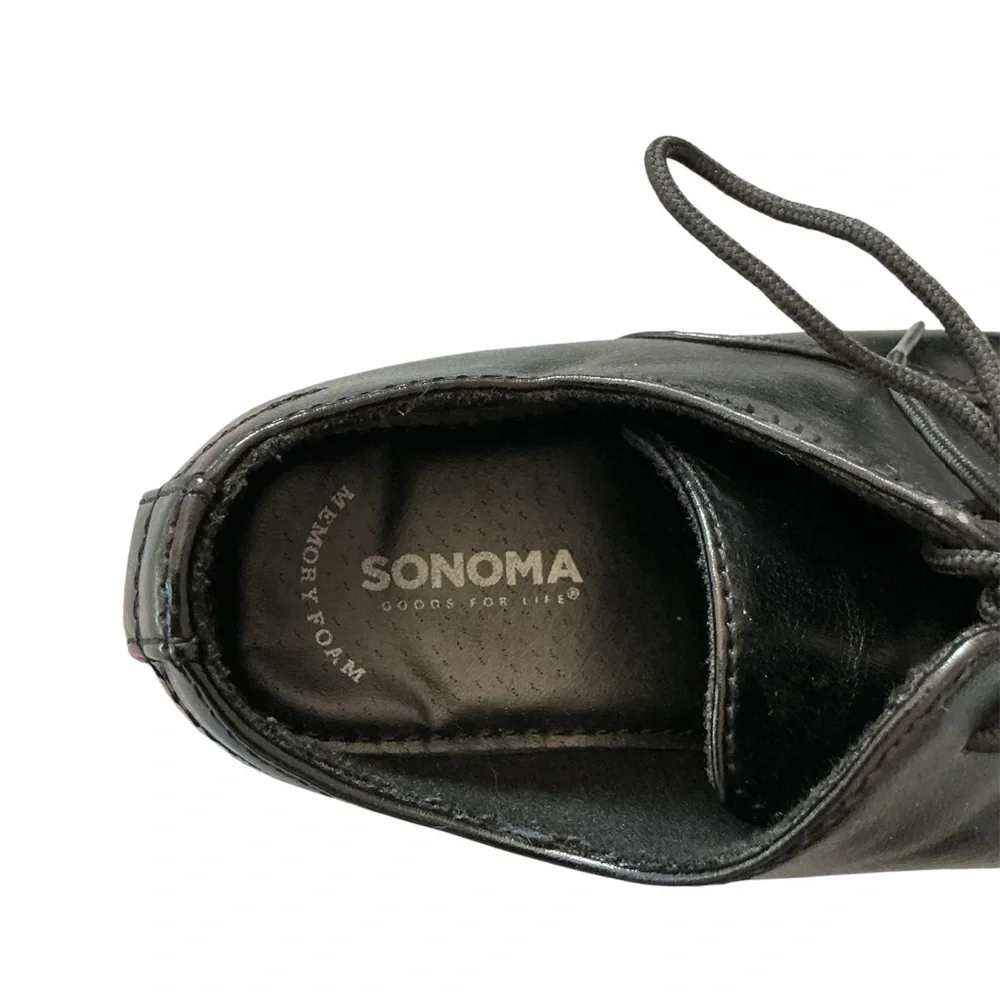 Sonoma Youth Boy's Alexander Lace Up Comfort Dress Shoes Black Size 1 Church